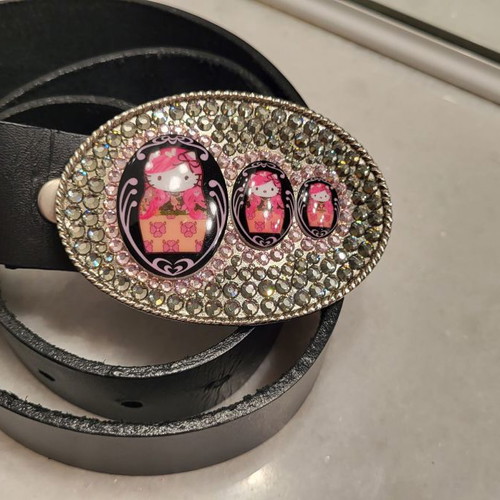Tarina Tarantino leather belt with Swarovski crystals, lightly used