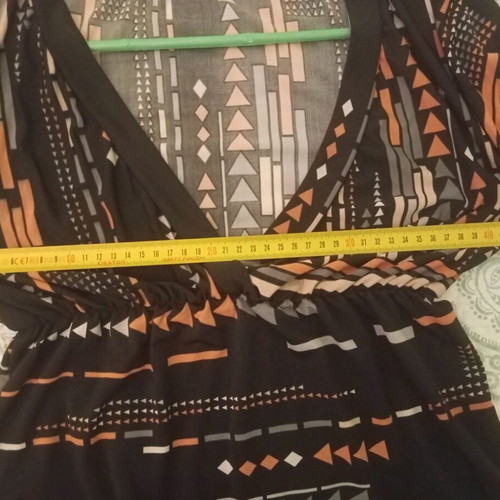 Super maxi spring/autumn dress with neckline S/M like new