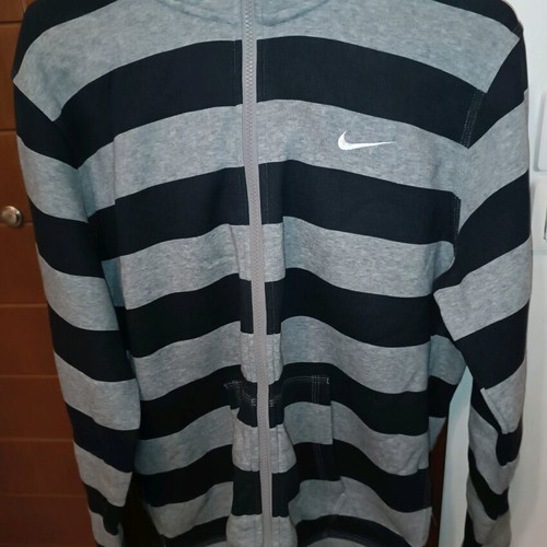 Nike Club Full-Zip Hoody-Stripe jacket like new, large, gray and black