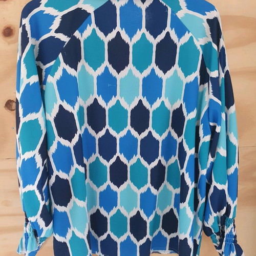Blouse used, size L, blue turquoise colors