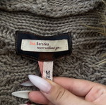 Bershka cardigan with hood, beige and brown, size M