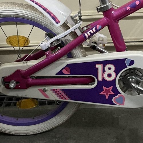 Ideal 18-inch children's bike, pink, with training wheels