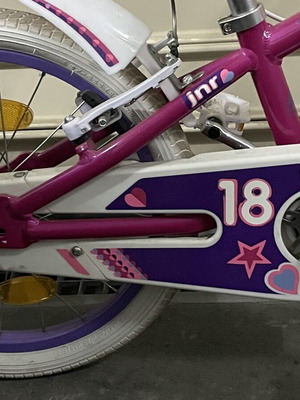 Ideal 18-inch children's bike, pink, with training wheels