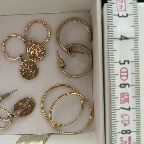 Earrings Inyati 8 pairs new, 18k gold and silver tones