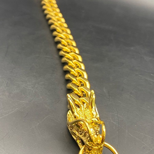 Bracelet with dragon head new, gold color