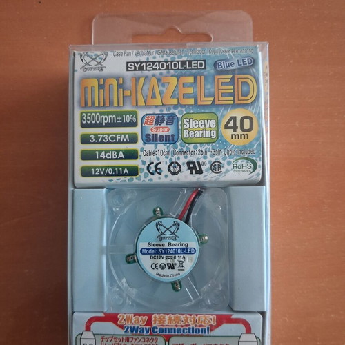 Scythe Mini Kaze SY124010L-LED 40mm Blue LED Fan new