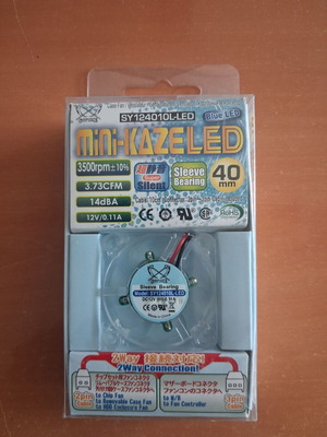 Scythe Mini Kaze SY124010L-LED 40mm Blue LED Fan new