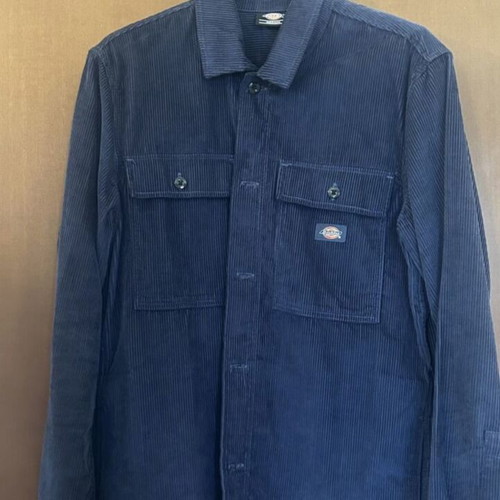 Dickies Higginson Velvet Shirt Navy Blue Medium Like New