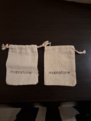 Moonstone fabric bags linen like new, 11cm height 9cm width