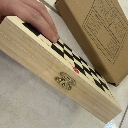 Wooden 3-in-1 Game Set new, chess backgammon checkers