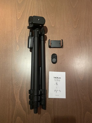 Tacklife MLT01 lightweight tripod with phone holder and Bluetooth remote