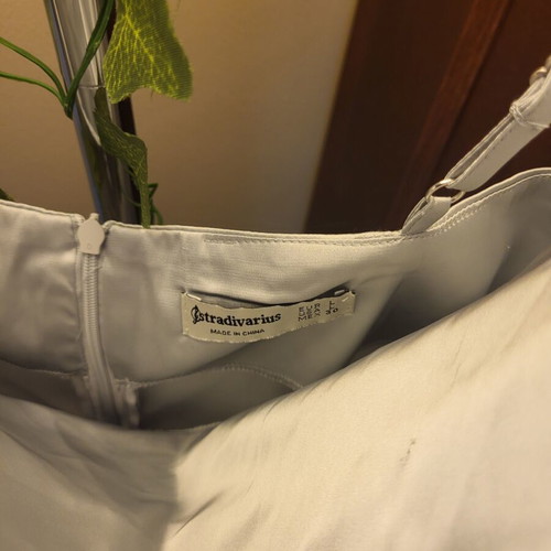 Stradivarius satin dress L silver