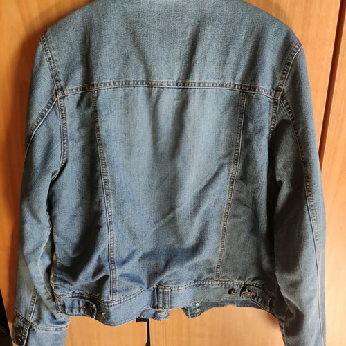 Denim jacket like new, beige and blue, sizes L and XL