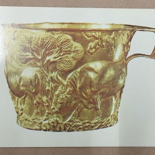 Postcard used with Golden Cup of Vaphio, masterpiece of Cretan-Mycenaean metalwork