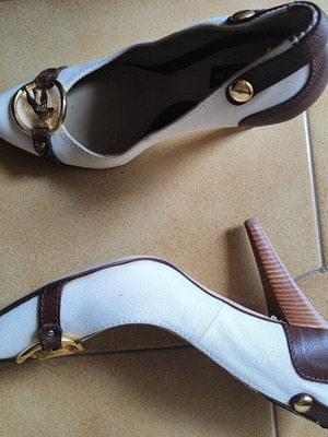 Etro Milano pumps like new, fabric and leather, size 38 with shoe bag
