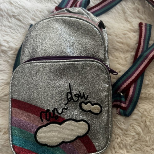 Zara Kids small backpack used with glitter and colorful straps
