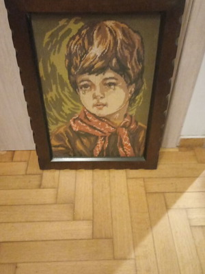 Knitted artwork in frame 60*44 used
