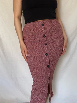 Coquette bodycon midi skirt like new, red, Shein, size S