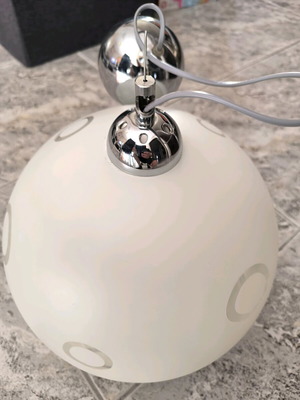 Pendant glass lamp 1XE27 MAX 60W white φ30cm like new
