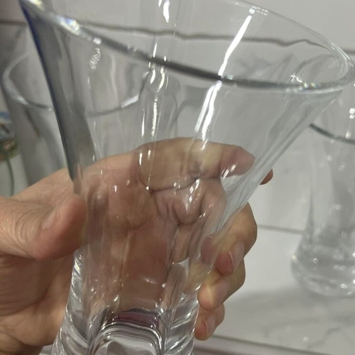 Glass vase new, Germany, 20 cm height