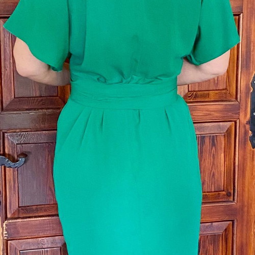 Asos midi dress green used kimono style