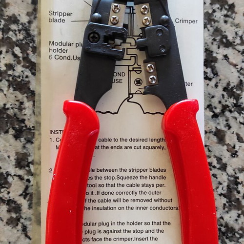 Telephone press for 6p phone plug, cutter and stripper, new