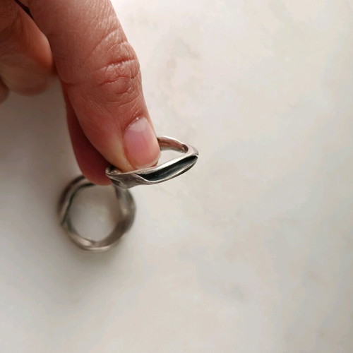Silver unisex rings new, set of two pieces