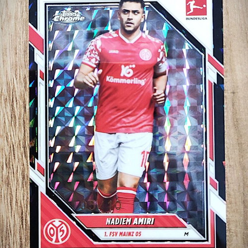 2025-26 Topps Chrome Bundesliga Nadiem Amiri Black Wave card new
