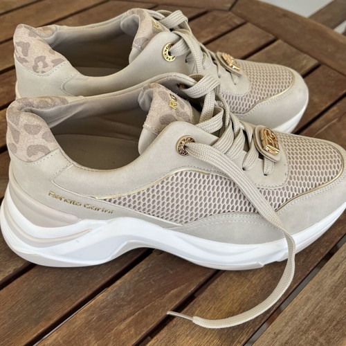 Sneakers Wedges Renato Garini new, off white beige leopard, size 38