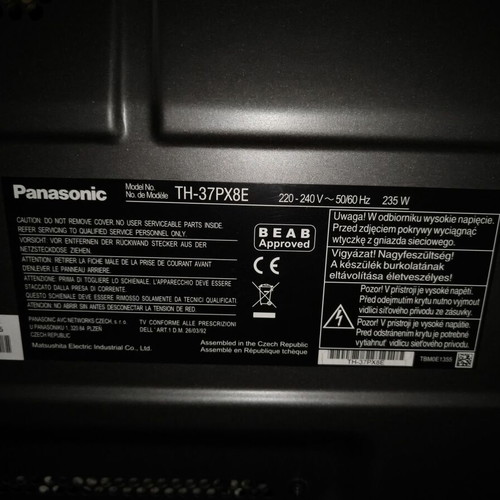 Panasonic Viera 37'' Plasma TV TH-37PX8E like new without digital mpeg4 decoder