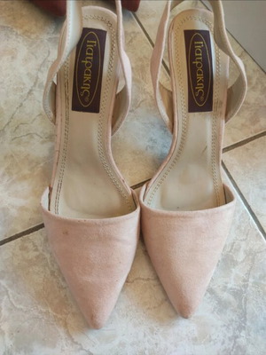 Sandals nude color like new, size 41, platform style