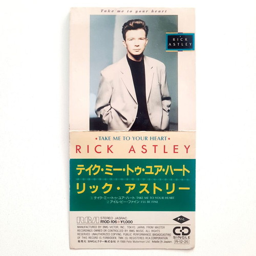 Rick Astley Take Me To Your Heart 3" Mini CD single used