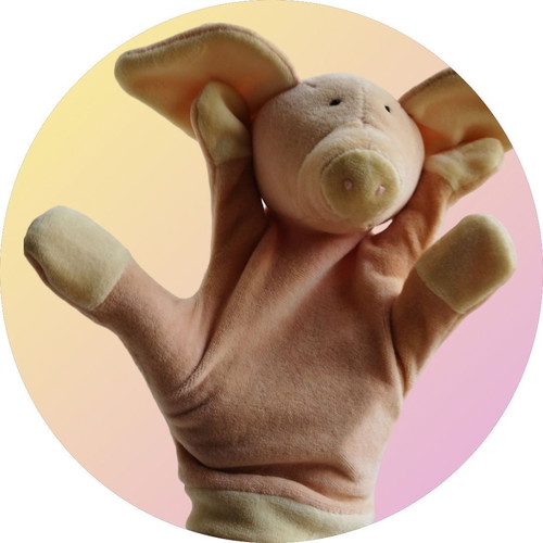 Pig Hand Puppet soft pink like new, jellycat 20cm