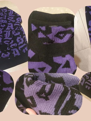Pullover black and purple size L like new