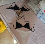 Shein bikini set, black and white, size S