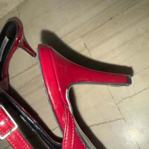 Dominique leather slingback shoes like new, burgundy