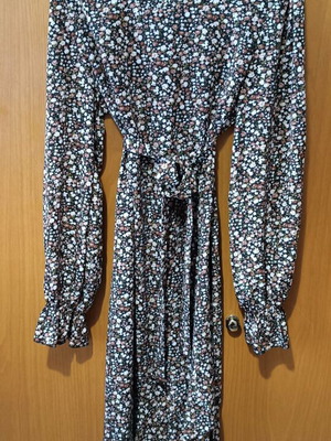 Boho ασύμμετρο midi φόρεμα αφόρετο Shein, ανοιξιάτικο floral