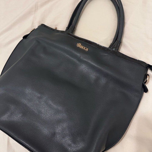 Doca shoulder bag like new, dark gray with gold details