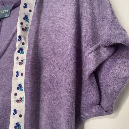 One-piece terry jumpsuit with zipper and hood, refurbished, purple