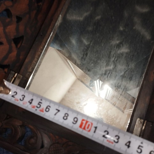 Decorative small mirror like new, carved wood