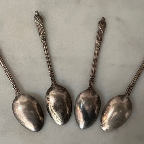 EPNS Apostle spoons used, set of 4 pieces