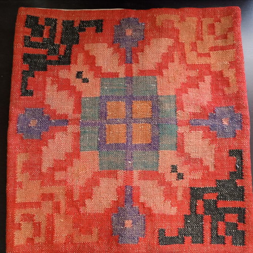 Handmade wool pillowcase from authentic old Turkish Kilim 41x46