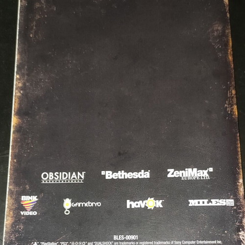 Fallout New Vegas PS3 instruction manual new, misprint edition