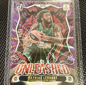 2024-25 Panini Euroleague Donruss Panathinaikos Mathias Lessort Unleashed /99 Purple Laser