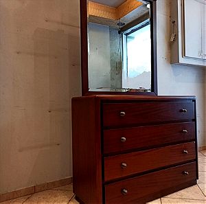 Συρταριέρα τουαλέτα ξύλινη με καθρέπτη