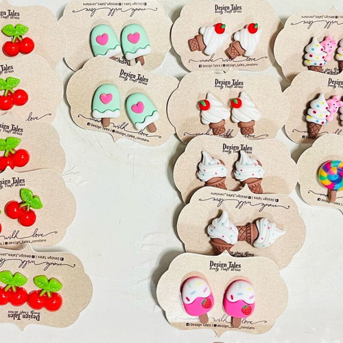 Children's earrings new, set with various designs
