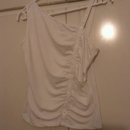 Tirante white blouse used with ruching and strass