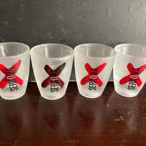 Vintage Smirnoff shot glasses pack of 8 used, 1990