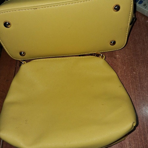 Yellow handbag with inner bag like new