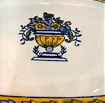  Ιταλικό Πυρίμαχο μεγάλο και βαθύ μαγειρικό σκεύος με υπέροχα σχέδια  και με καλάθινη βάση δεκαετίας 1980…Αμεταχείριστο!